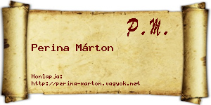 Perina Márton névjegykártya